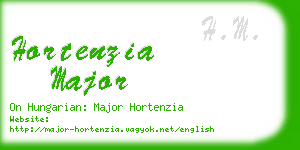 hortenzia major business card